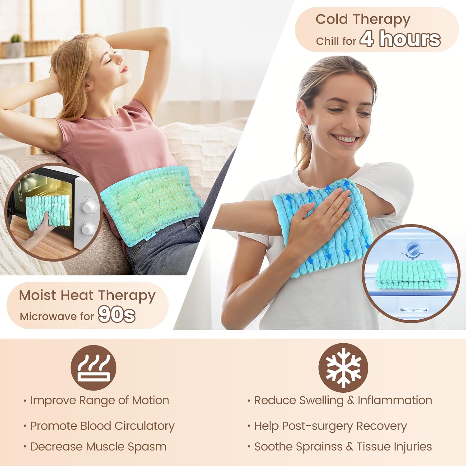 REVIX Microwavable Heating Pads 8 * 14" and Heated Mitts for Arthritis and Hand Therapy