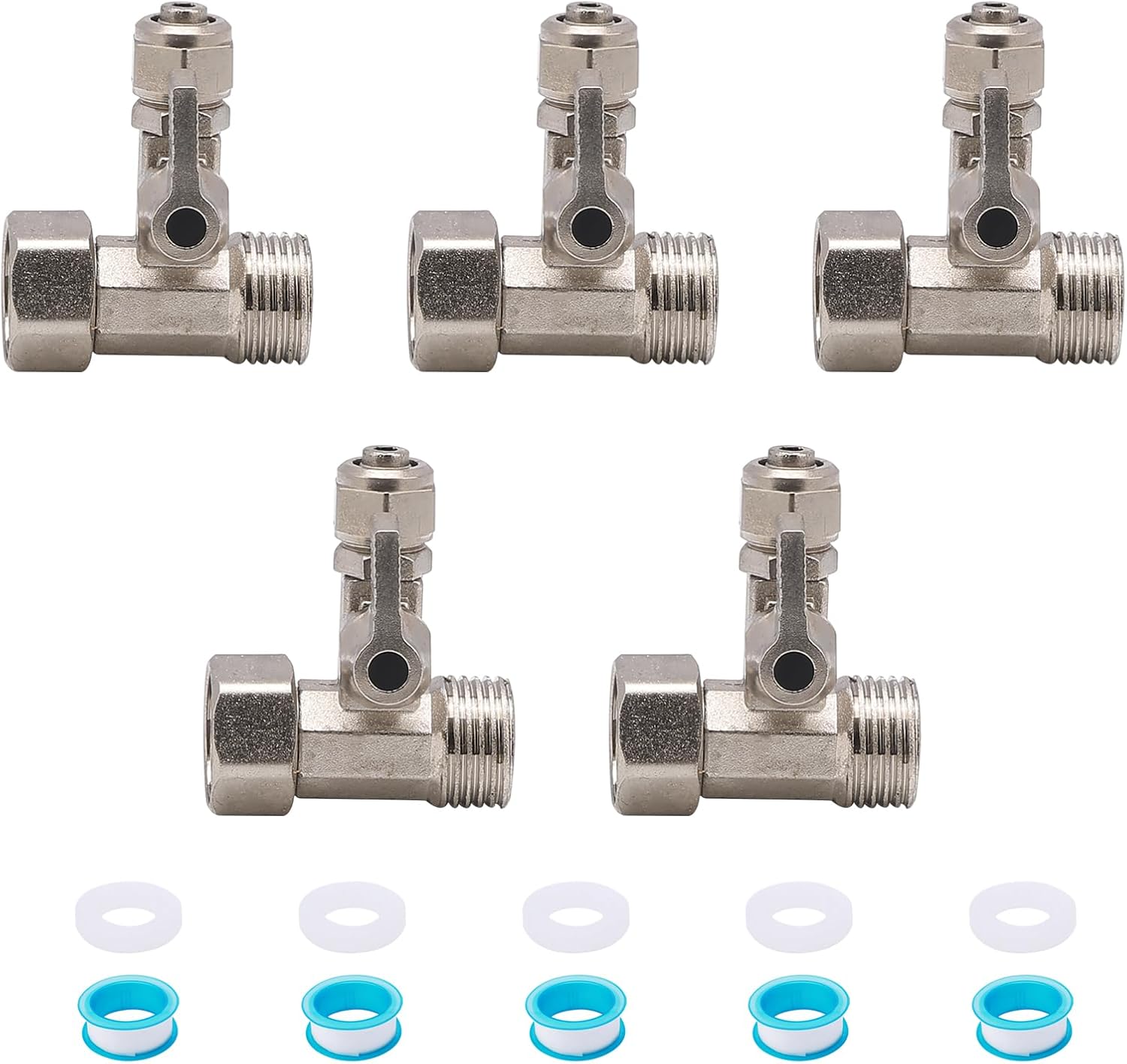 Faucet-Mount Water Filters Pipe Fitting T-Connector Connects 1/2“ (20mm) Male Thread x 1/2” (20mm) Female Thread and 1/4" (6.5mm) Pipe