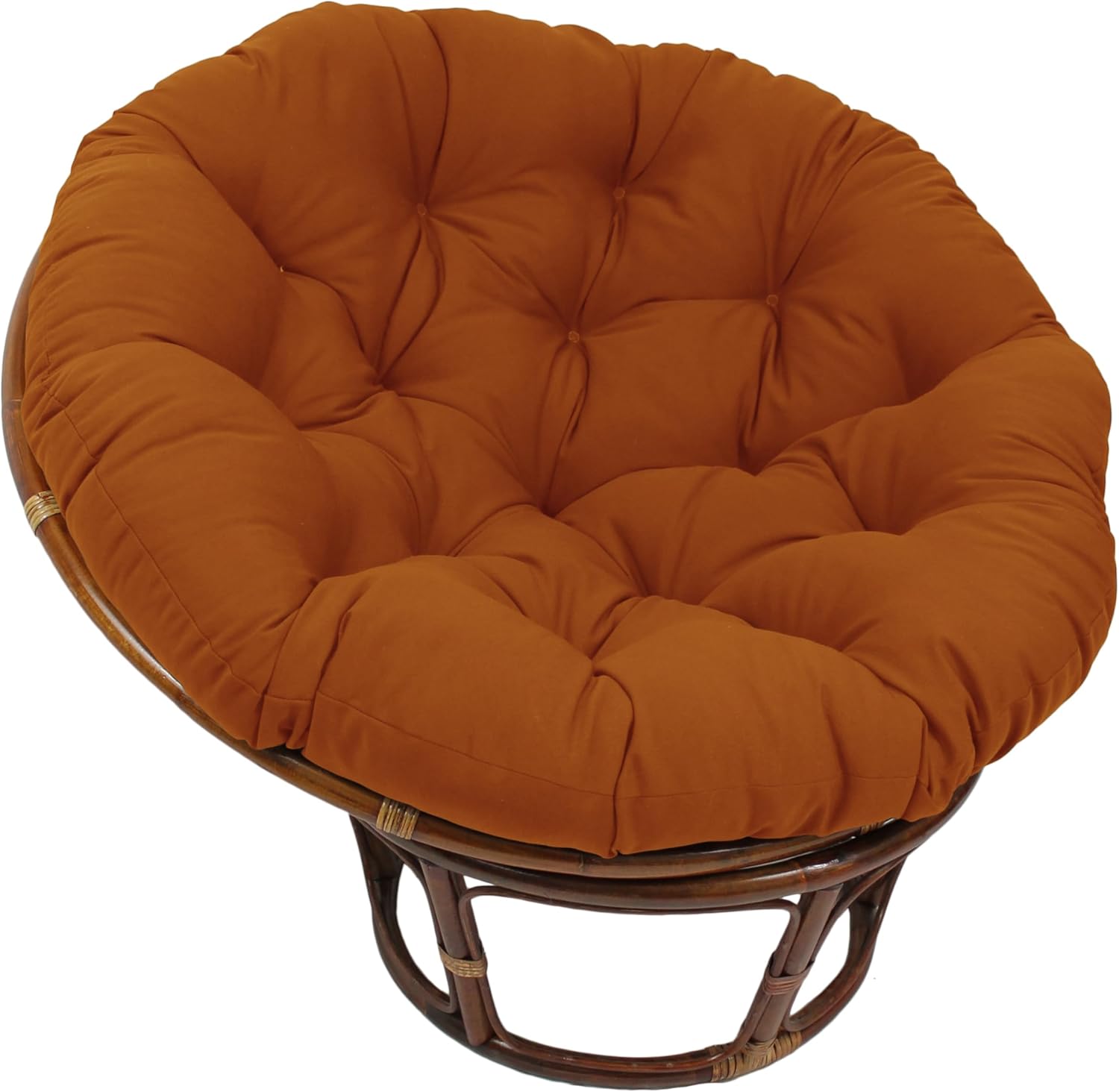 Blazing Needles Solid Twill Papasan Chair Cushion, 44" x 6" x 44", Spice