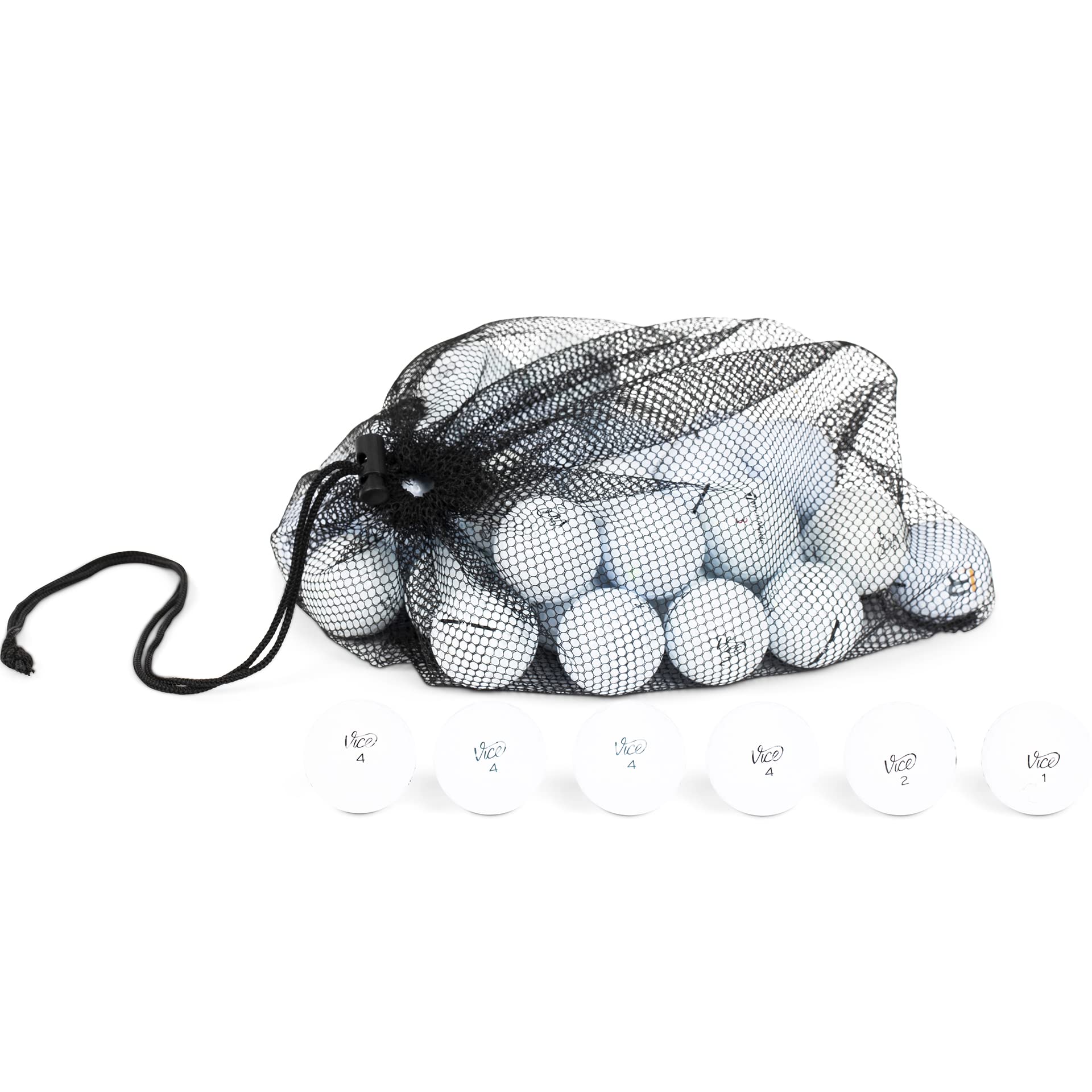 Clean Green Golf Balls Recycled Used Vice Golf Ball Mix - Good Condition Graded Balls - Includes GolfBalls and Mesh Carrying Bag