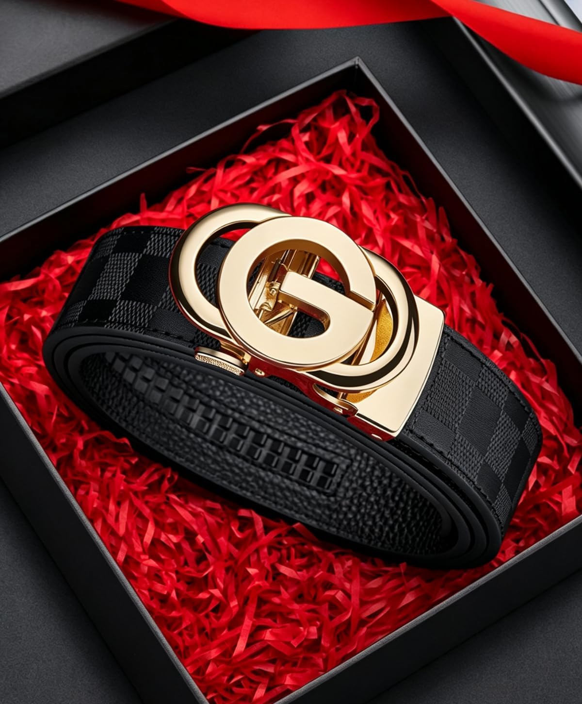 Designer Belts for Men, Ratchet Dress Belt, Automatic Buckle