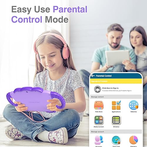 Miniatura 5 de Tableta para niños de 7 pulgadas para niños de 3 a 7 años, tableta para niños pequeños, tableta de aprendizaje para niños de 32 GB con juegos