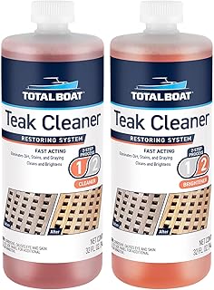 TotalBoat Teak Cleaner and Brightener for Boats and Outdoor Teak Wood Furniture (2 Quart Kit)