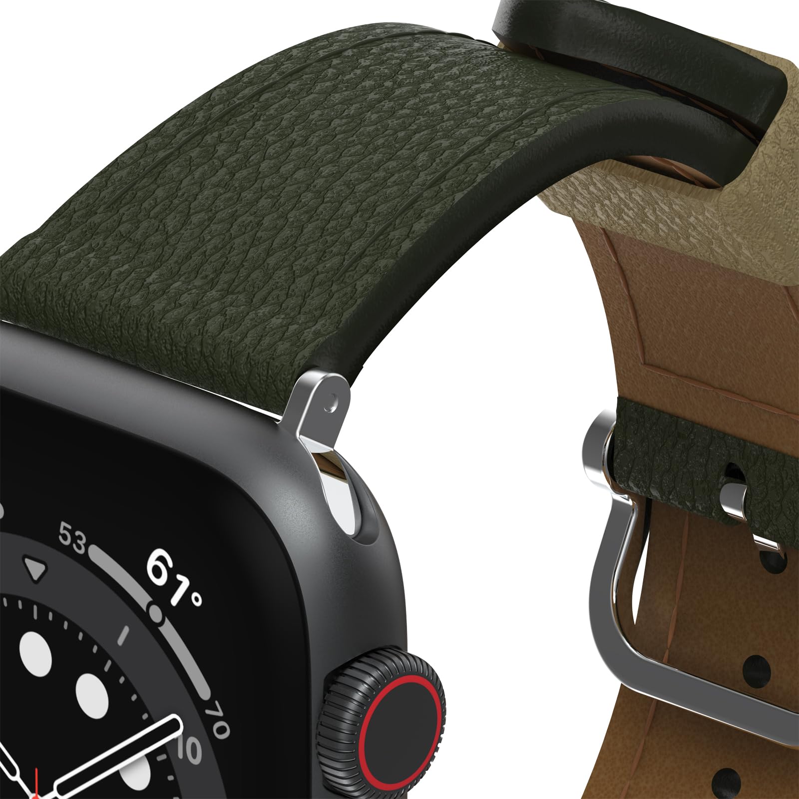 OtterBox Symmetry Cactus Leather Uhrenarmband für Apple Watch 44/45/46mm, weiches, angenehmes und strapazierfähiges für Apple Watch, Grün