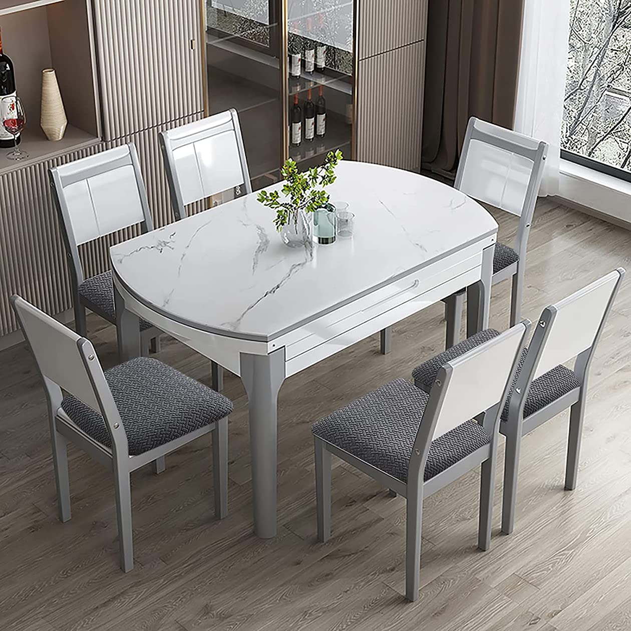 LANSHENG Coprisedie per Sedia 2/4 Pezzi Coprisedia Elasticizzato Coprisedia Senza Schienale Jacquard Coprisedia Coprisedili da Pranzo Coprisedili per sedie impermeabili (Grigio scuro, 6)