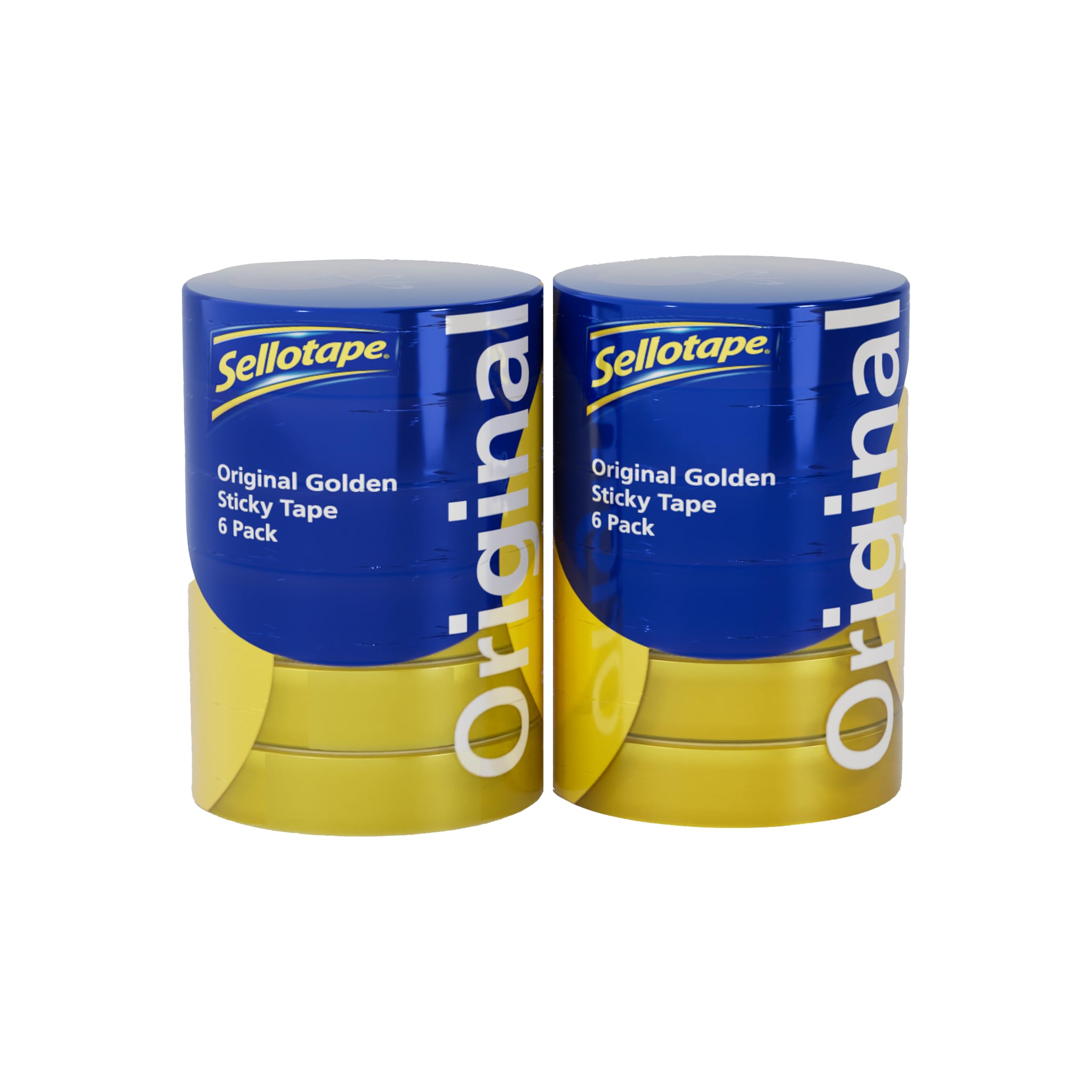 Sellotape Original Golden, Multi-Purpose Clear Tape for Household Objects, Clear Packing Tape for Sticking Envelopes or Cards, Easy to Use Packaging Tape, 24mmx50m Pack of 12