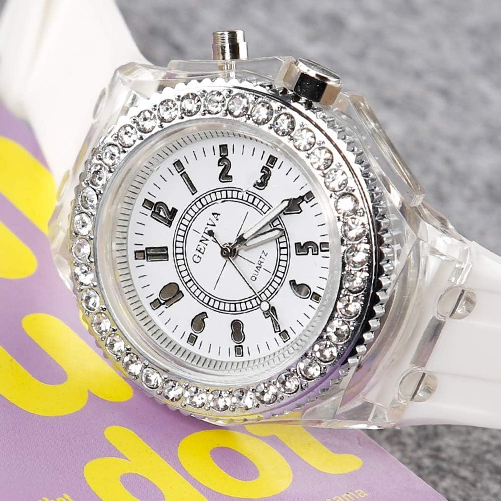 Weicam 6 Pack Women Men LED Luminous Colorful Lights Watches Unisex Jelly Analog Quartz Wrist Watches Wholesales Assort Set Bracelet - Image 6