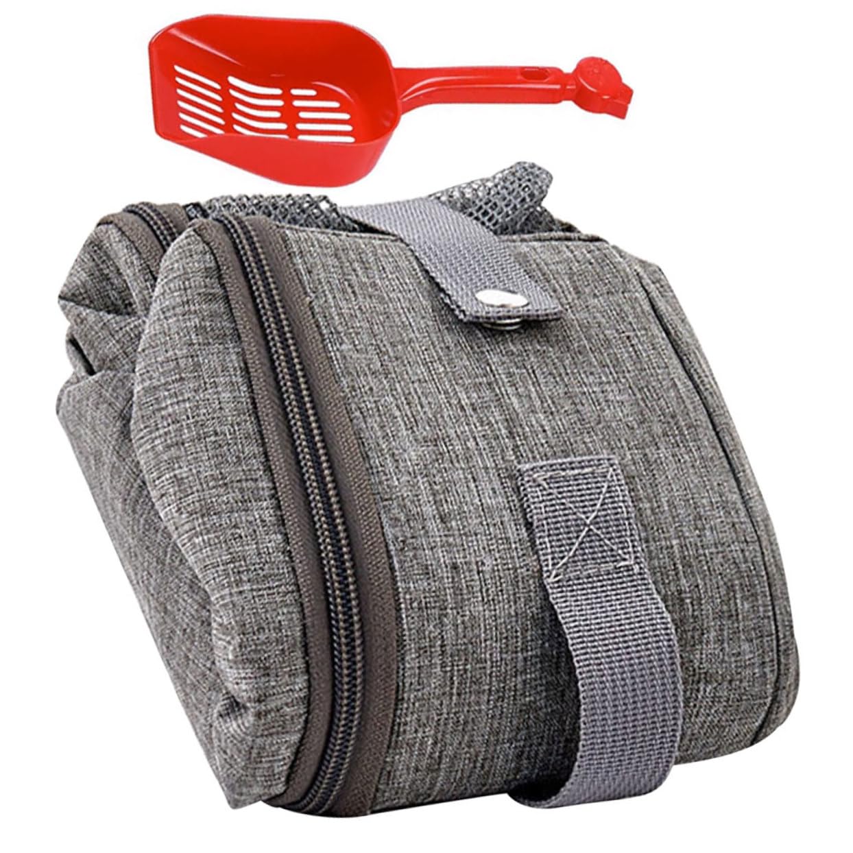 HEMOTON 3 Pièces Bac à Litière Portable Pour Chat Pliant Bac à Litière Pour Chat Avec Capuche Litière De Chats Voyage Boîtes à Litière Pour Chats Plateau Pliable Gris Clair Tissu Oxford