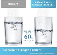 OFFO Zuhanyfej Tömlővel 1,6m, 6 Sugártípusú Kézi Zuhany Víztakarékos Funkcióval, Fekete Króm Rozsdamentes Acél 3