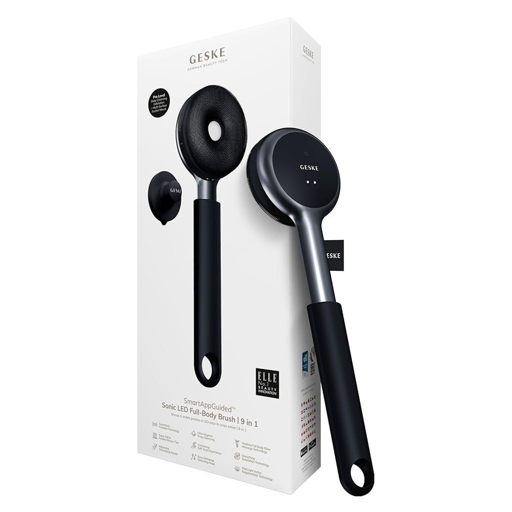 GESKE Sonic Full-Body Brush ゲスケーフルボディブラシ Amazon.com : GESKE LED Sonic Full-Body Brush | 9 in 1 | Body