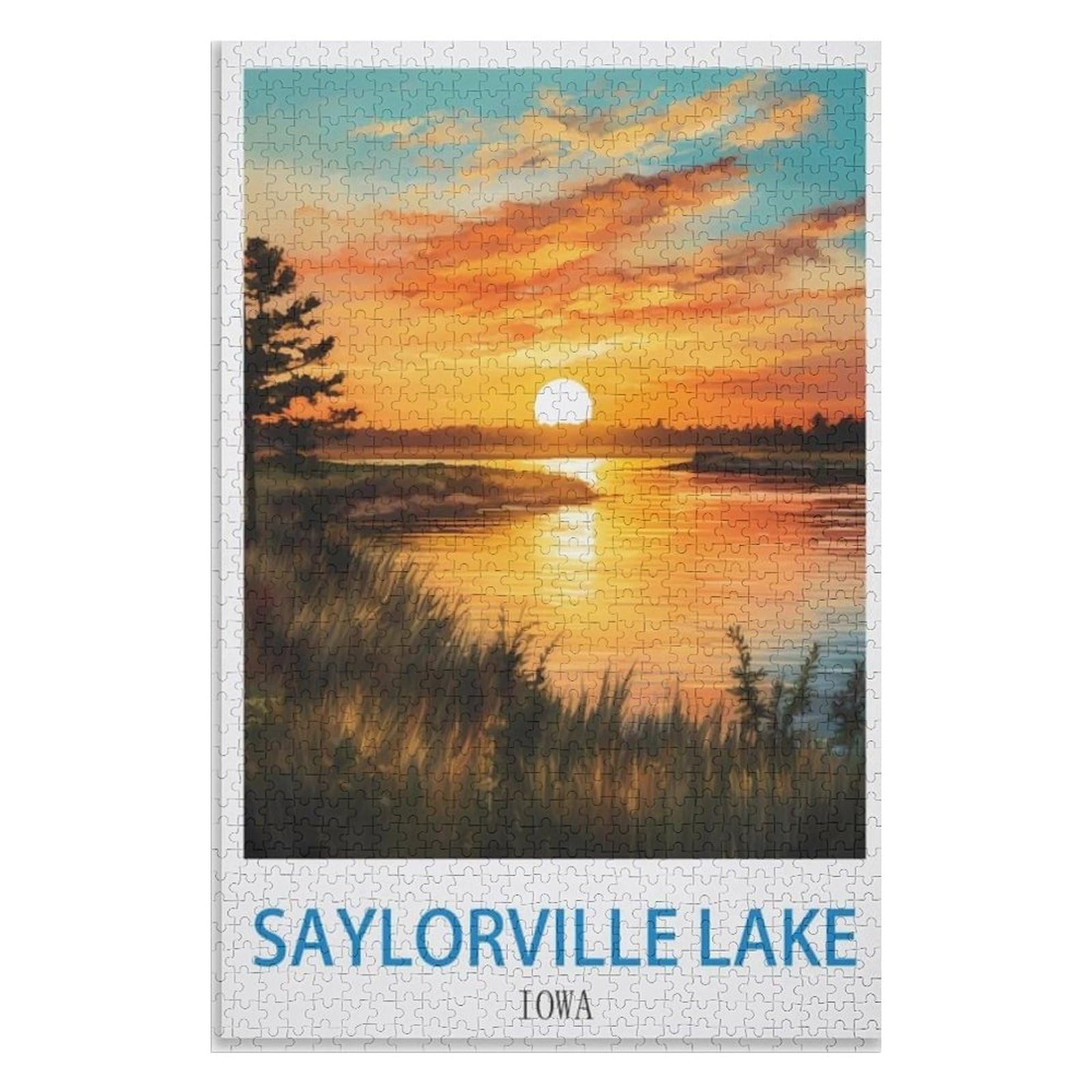 puzzles for adults, family puzzle game birthday gifts, Saylorville Lake Iowa ，Adults 1000 Piece Jigsaw Puzzle- Christmas，38x26，paper puzzle，AA-654