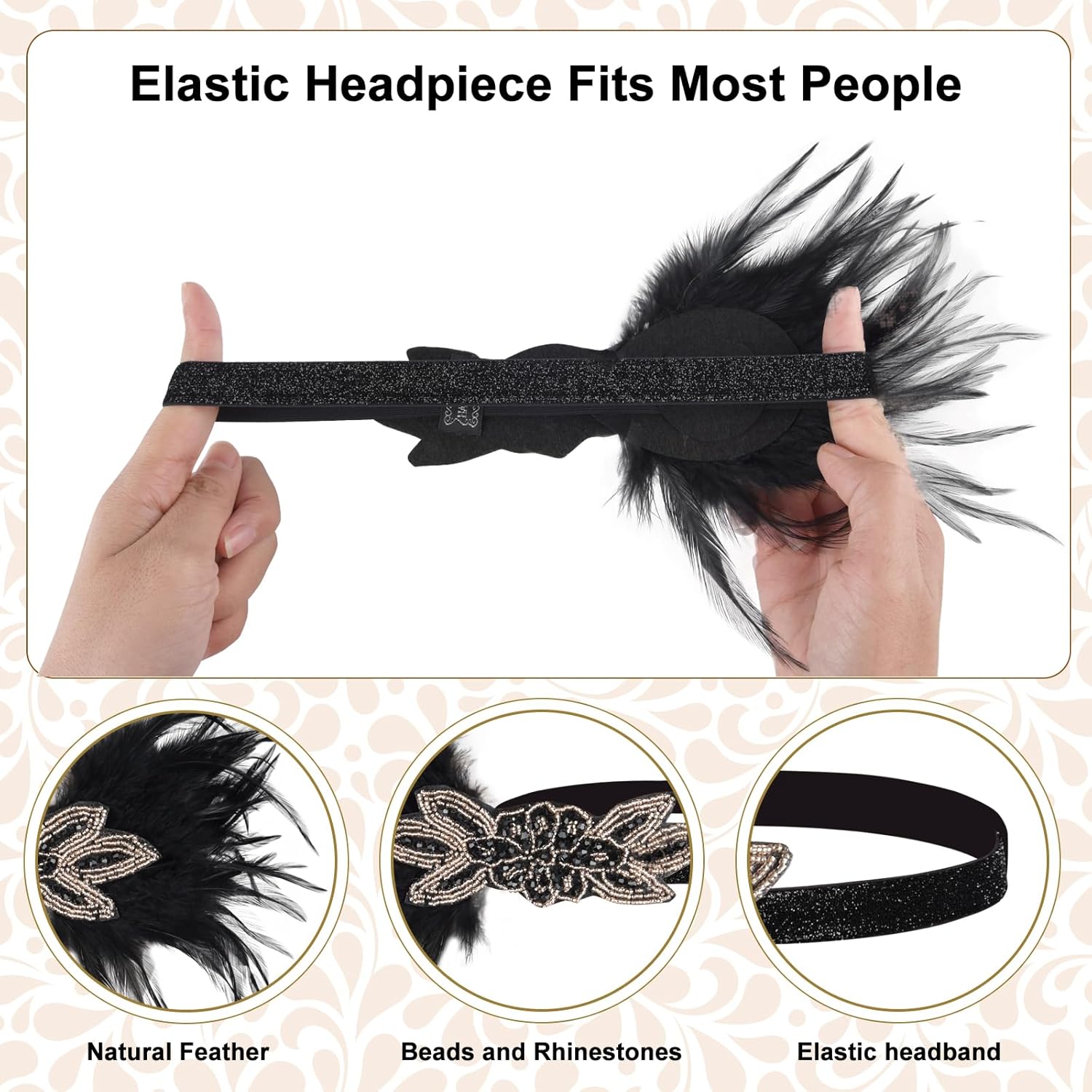 PLULON 6 Pcs 1920s Flapper Great Gatsby Accessories for Women 1920S Women Flapper Accessory Fashion Roaring 20s Costume - Image 3