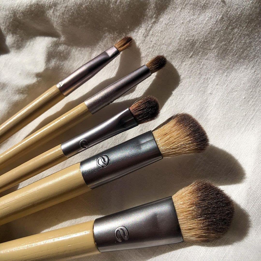 EcoTools Daily Defined Makeup Brushes for Eyes, With Beauty Cards and Storage Tray, Set of 5 : Beauty & Personal Care