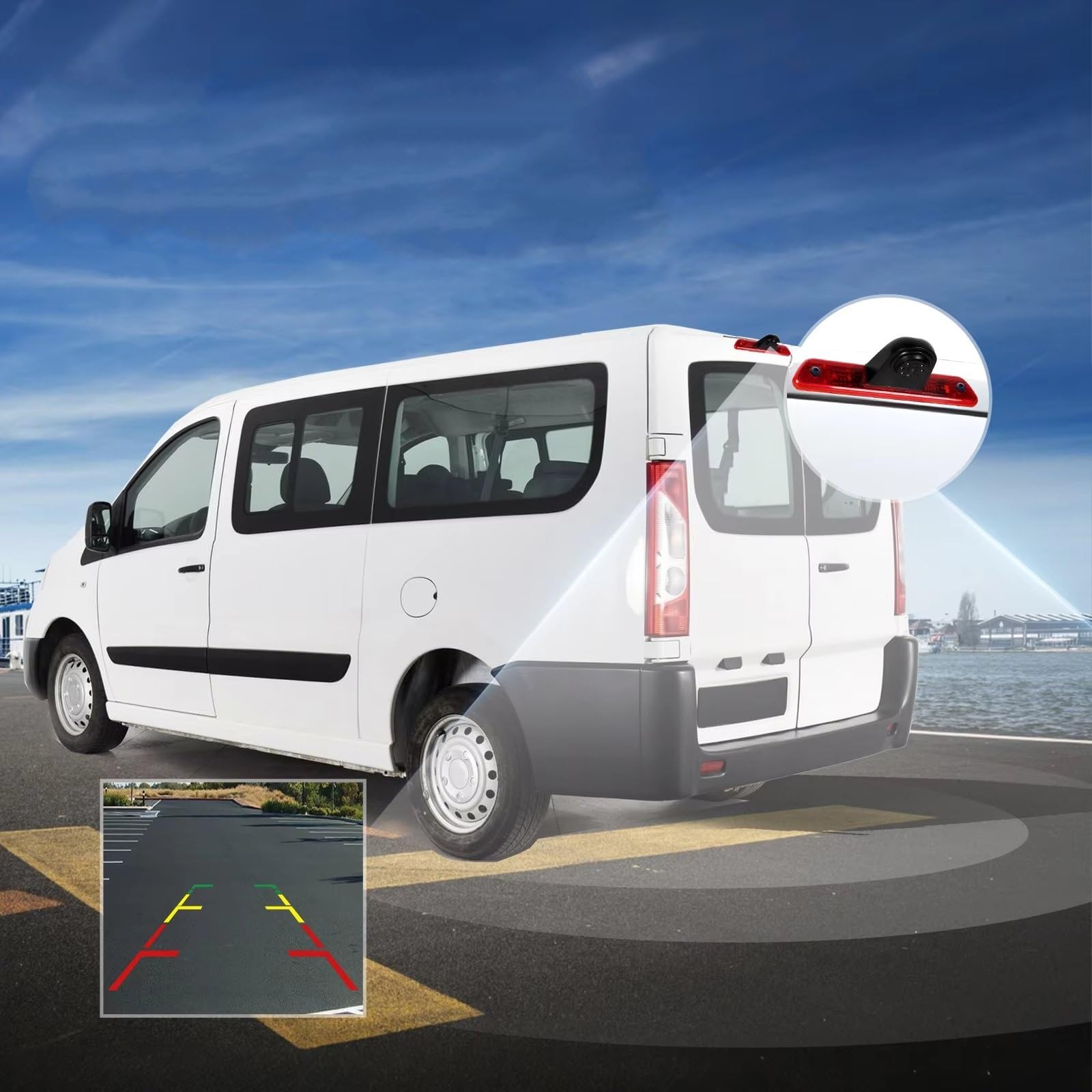 Backup Cámara para Citroen para Jumpy 2007-2016 Vista Trasera Coche Cámara Marcha Atrás Visión Nocturna Luz Freno Cámara Reversa