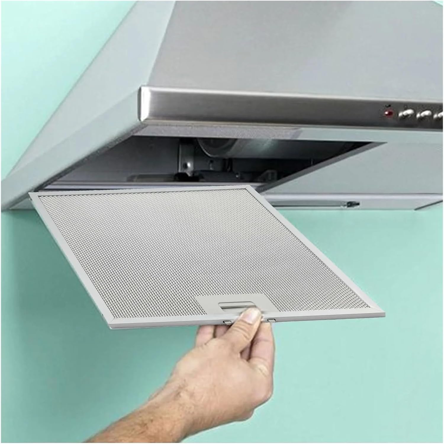 2pcs 325x340x9mm Aluminum Cooker Hood Filters Metal Mesh Extractor Vent Filter Kitchen Range Hood Mesh Cover Replacement Parts