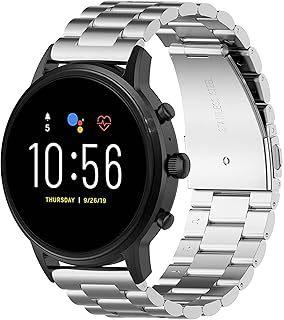 Tencloud Metallriemen kompatibel mit Fossil GEN 5 Garrett HR/Carlyle HR/Julianna HR/Gen 4 Explorist HR/Sport 43 mm Armban...