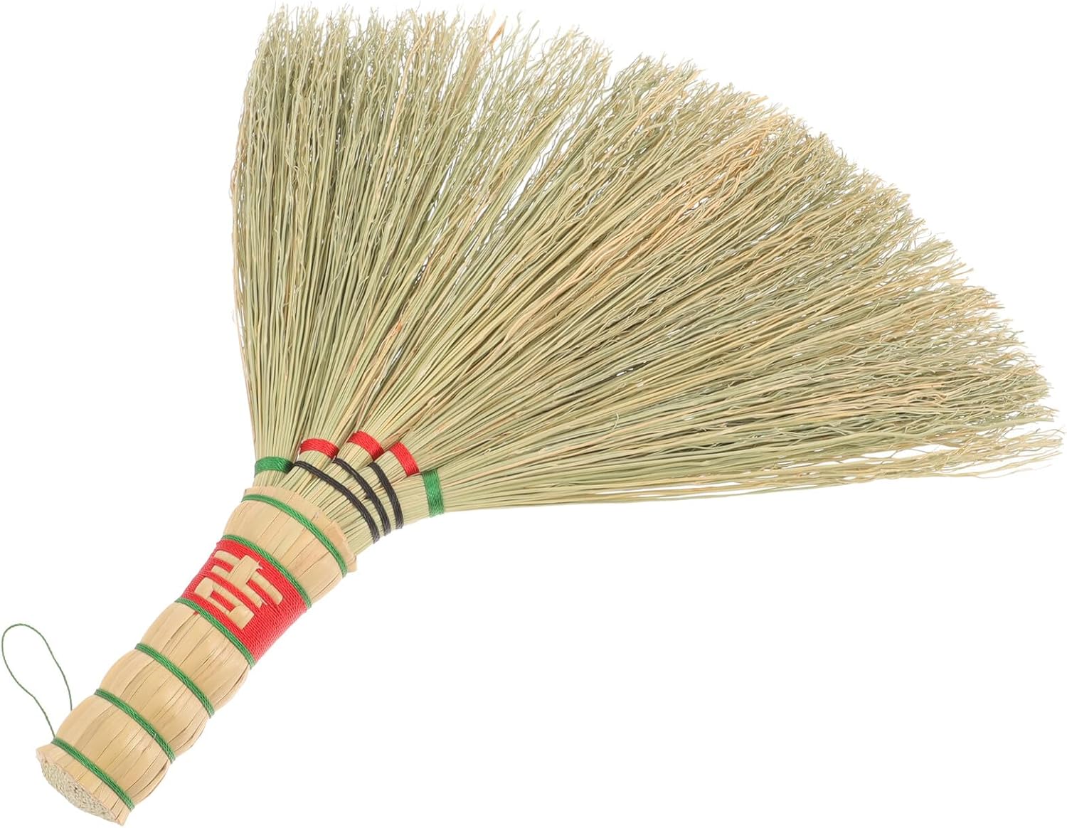 HOMSFOU Handmade Small Bed Broom and Desktop Dust Brush Set, Woven Straw Hand Broom for Household Cleaning and Car Dusting, Compact Natural Fiber Duster for Home Use