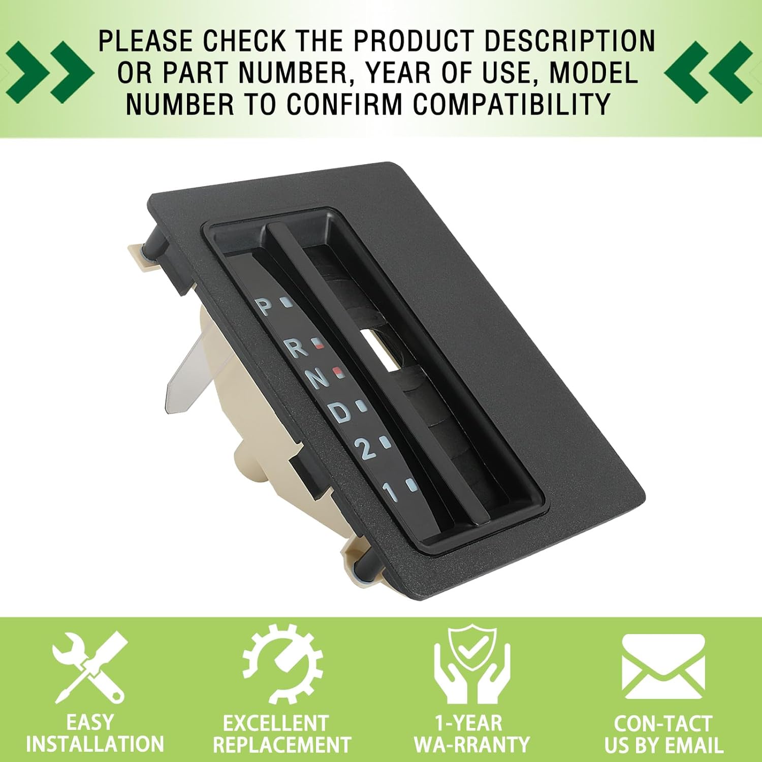 Automatic Transmission Gear Shift Indicator Bezel Auto Floor Shifter Trim Console Compatible with 1997-2006 Jeep Wrangler TJ Replaces 6130553 06130553