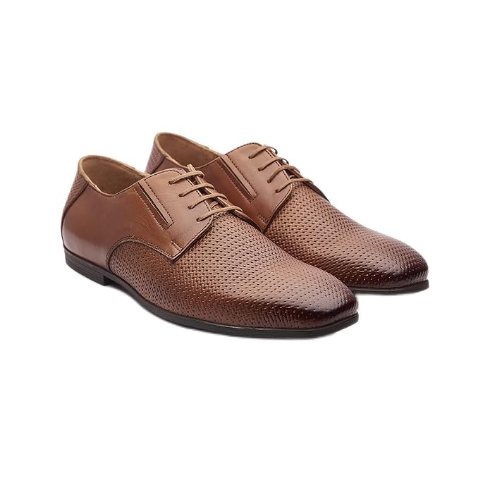 Michael Angelo Men's Milan 7002 Cognac Leather Shoes -10UK