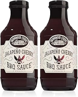Brownwood Farms BBQ Sauce, Made in Small Batches, Sweet and Tangy, Great on Fries, Meatloaf, Burgers, Glaze, Real Ingredients 20oz (1 Count, Jalapeno Cherry) (Pack of 2)