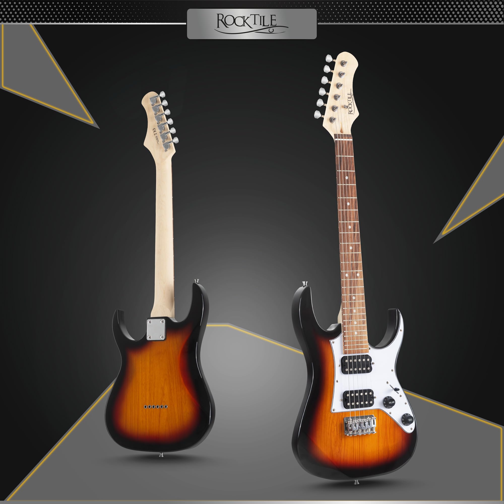 Rocktile Youngster YS-1SB 3/4 Guitarra Eléctrica Sunburst, General | Modelo: YS-1SB, Apto para edades de aproximadamente 6 a 12 años, Peso: 2, 4 kg, Número de cuerdas: 6, Orientación: Diestros