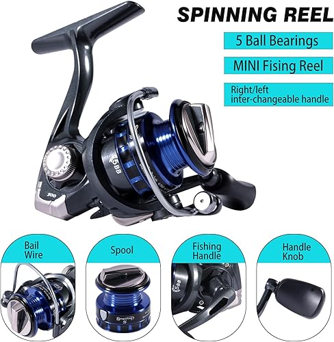 Miniatura 6 de Combo de caña y carrete para pesca en hielo Sougayilang, kit completo de equipo de pesca en hielo, incluye jig de hielo y accesorios para pesca en