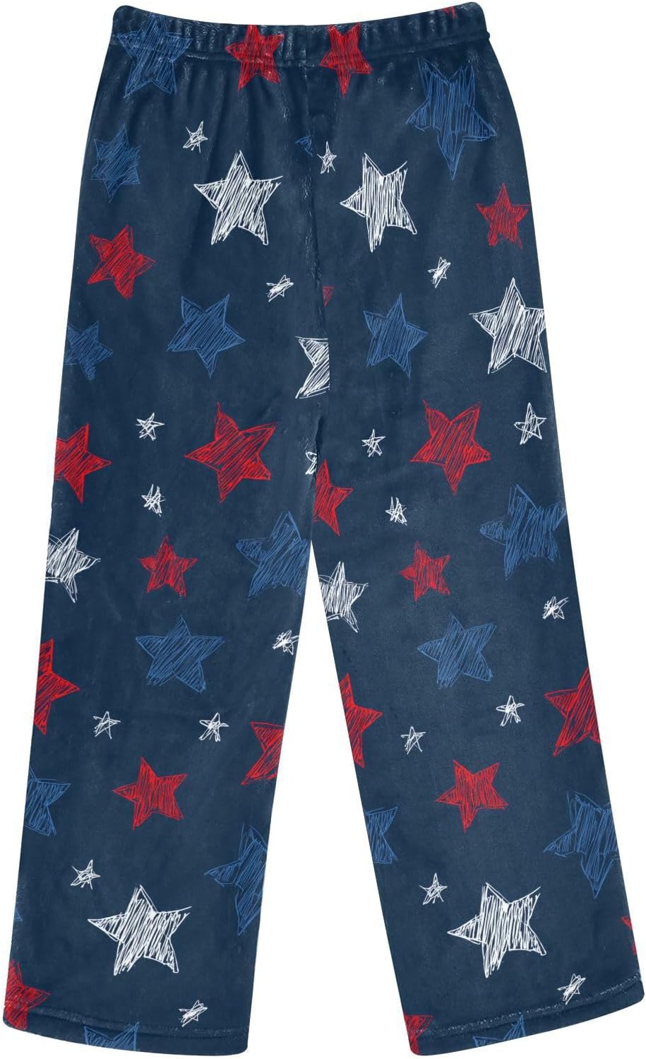 Red Blue White USA Stars Sketch Hand Drawn Boys Pants for Kids Fleece Bottoms Long Jogger Pants Trousers Size 6-14Y