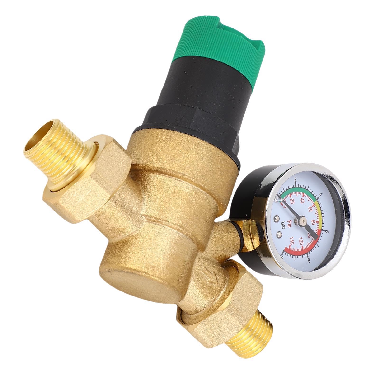 Jectse Regolatore di Pressione Dell'acqua Regolabile Riduttore di Pressione Dell'acqua Efficiente per Scaldabagni a Gas Senza Serbatoio Ottone (1/2 pollice (DN15))