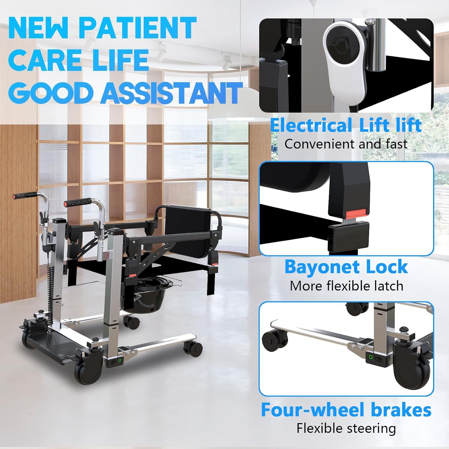 GarveeTech Lightweight Transport Wheelchair for Adults Foldable Travel Chair with Removable Flip Armrests Swing Footrests and Secure Hand Brakes for Seniors
