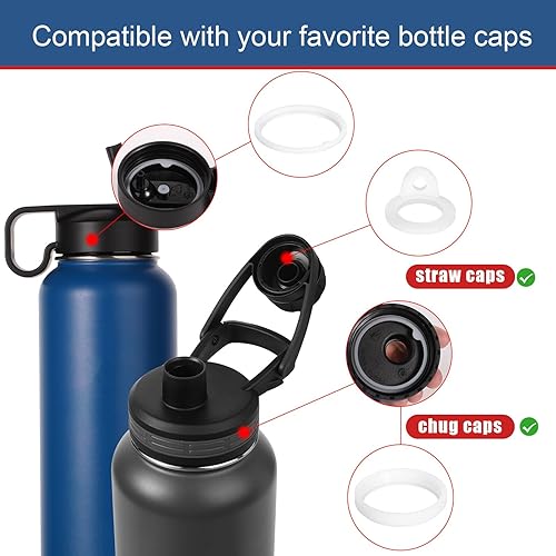 Miniatura 3 de 2 juegos de juntassellos para botella de agua Thermoflask de 24324064 onzas, silicona y goma de repuesto hermético, arandela de anillo o con pasador