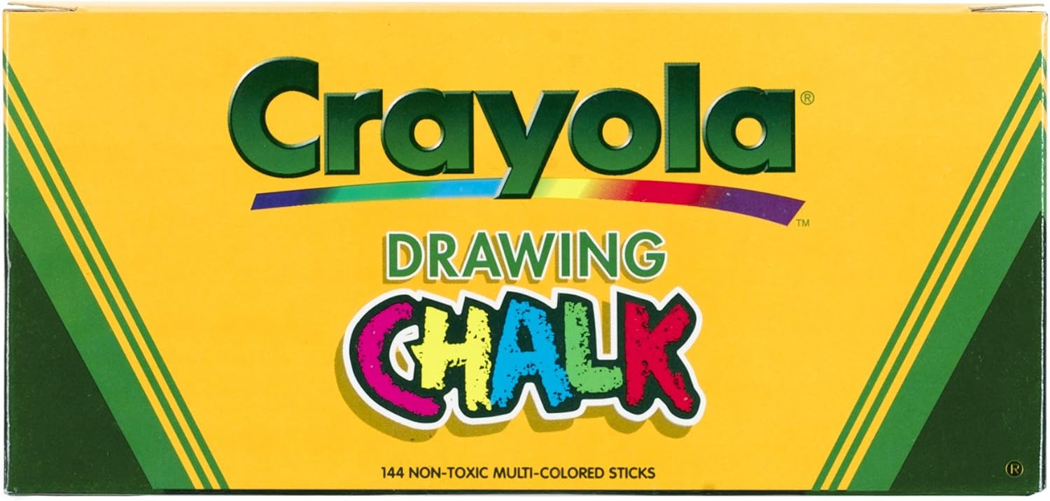 Crayola 144 Art Chalk Sticks Assorted Colors Lift Lid Box
