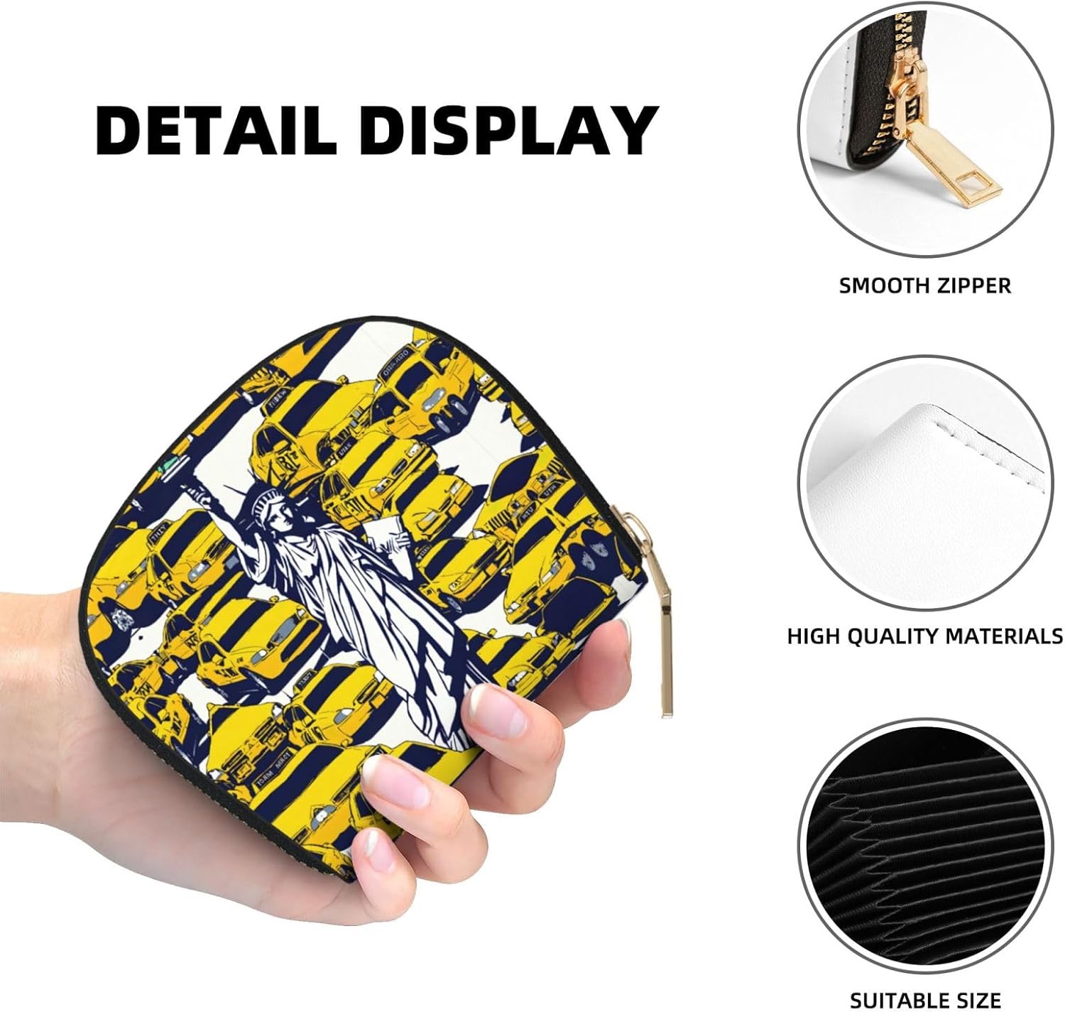 New York City print Wallet Credit Cards Holder Business Card Case for Men Women Compact Size for Adults