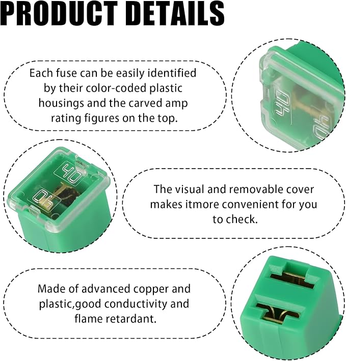 Kit 10 Fusibles Auto Perfil Bajo Cuadrado 20-60 A miniatura 5