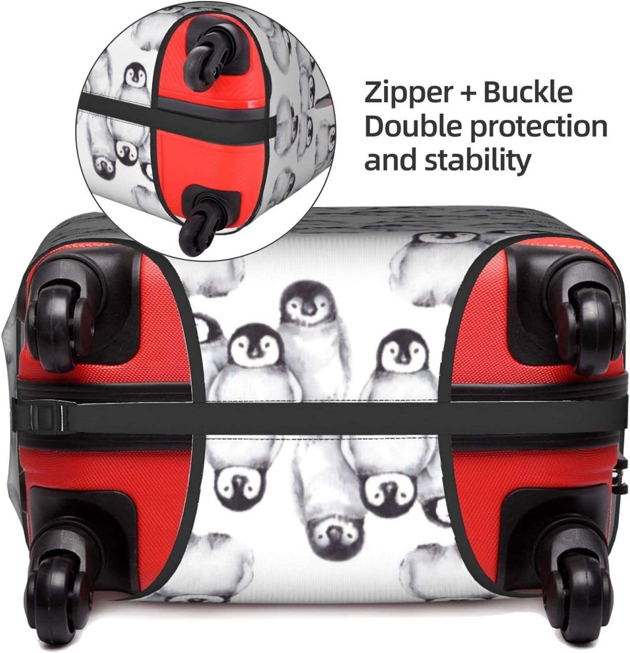 review Travel Luggage Cover North Pole Penguin Print Pattern Boy Girl Suitcase Protector