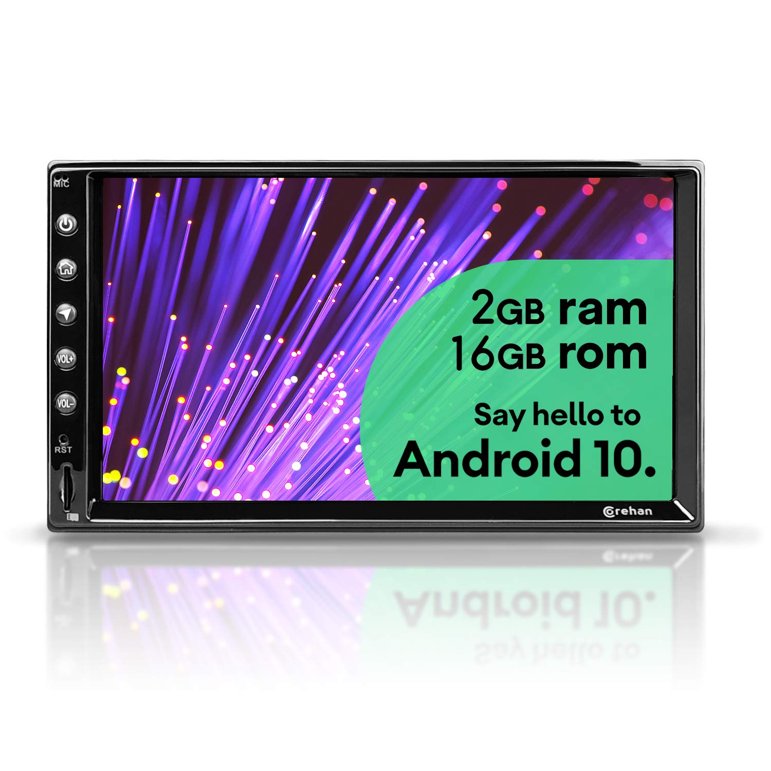 Double Din Android Car Stereo - Corehan Android 10 with 7 inch Touch Screen in Dash Car Stereo Video Multimedia Player with Bluetooth WiFi GPS Radio Navigation System