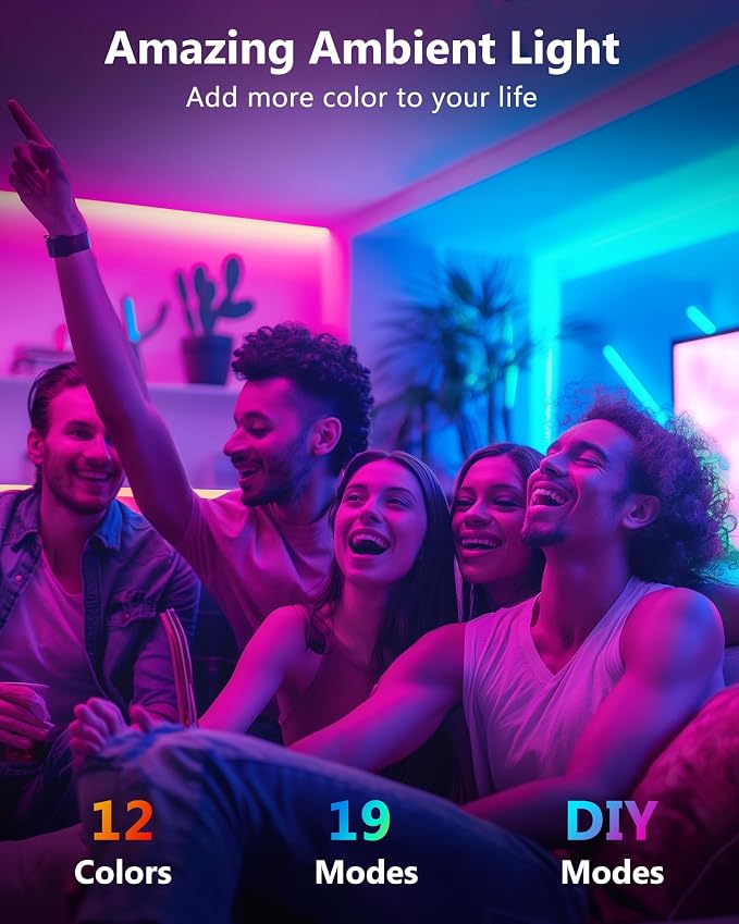 Tira LED RGB 4 pies con control remoto y adaptador UL miniatura 2