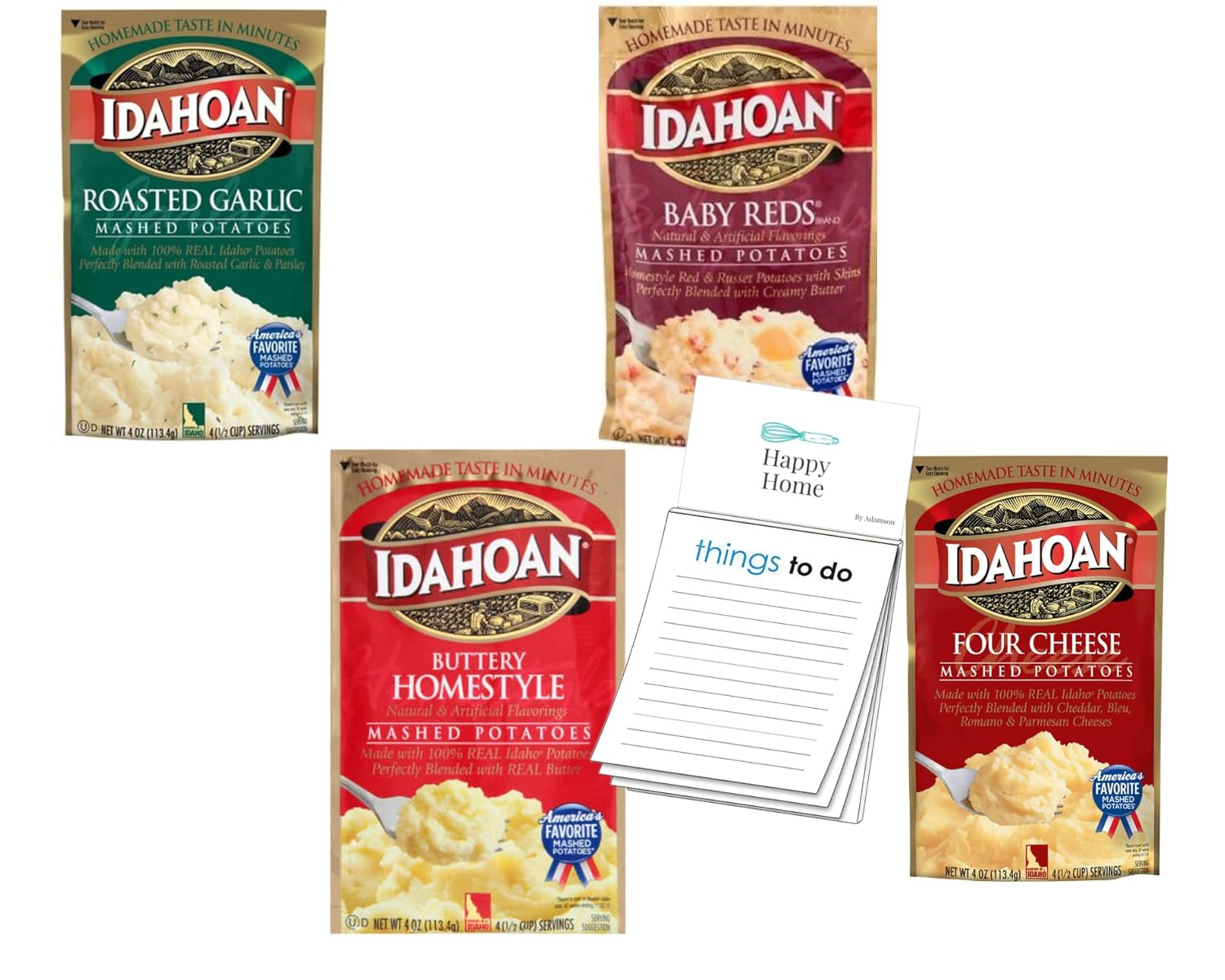 Idahoan Mashed Potatoes Variety Bundle Buttery Homestyle