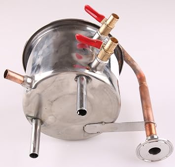 FAYELONG Cooler for 2 Pot Moonshine Still/Distiller: Stainless Steel/Copper Coil Cooling Pot (10L, Copper)