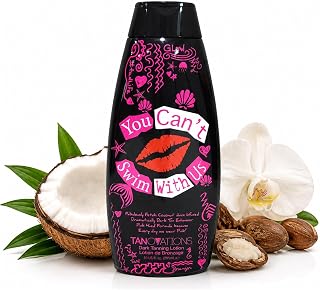 You Can't Swim With Us Tanning Lotion, 10 fl oz - Dark Tan Enhancer with Skin Tightening & Firming. Indoor & Outdoor Cream with Coconut Water, Vitamin E, Hypoallergenic & Vegan
