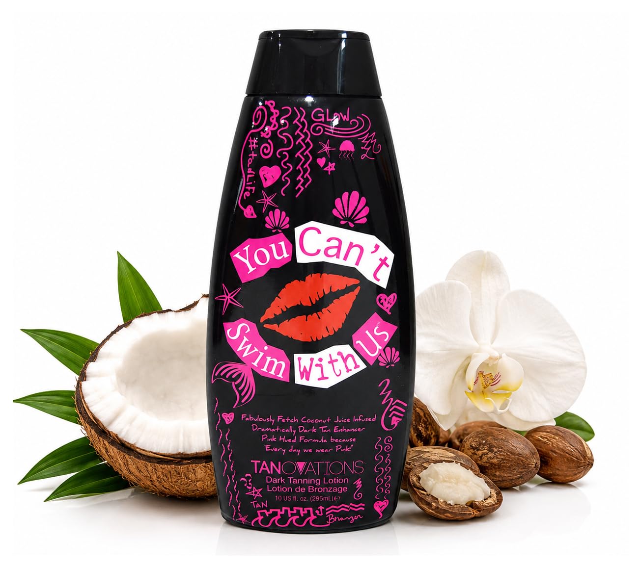 You Can't Swim With Us Tanning Lotion, 10 fl oz - Dark Tan Enhancer with Skin Tightening & Firming. Indoor & Outdoor Cream with Coconut Water, Vitamin E, Hypoallergenic & Vegan