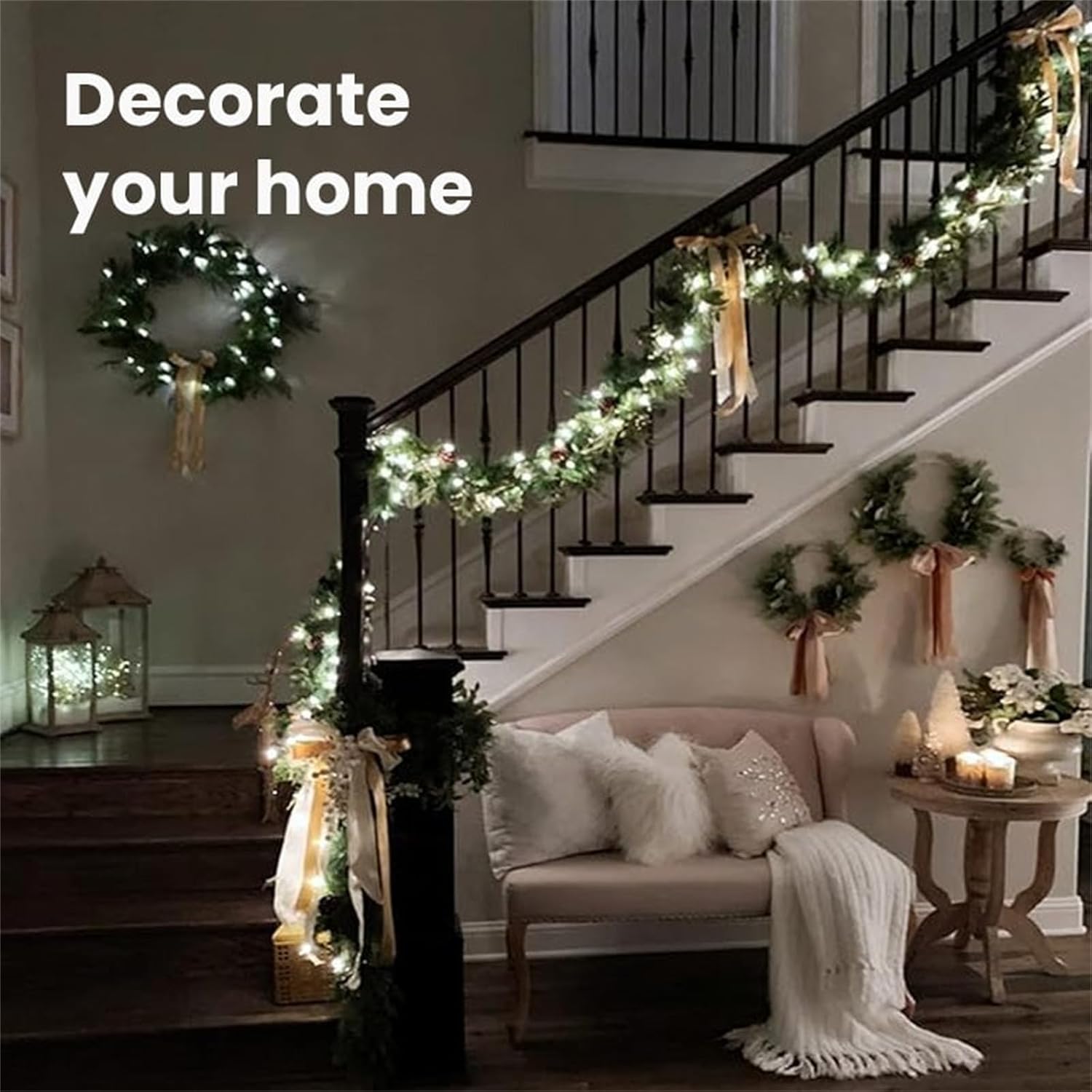 Copper Wire Firecracker Light String, Cluster Twinkle Lights for Christmas Tree, Copper Wire Firecracker Fairy Lights,Holiday Copper Wire Atmosphere Lights (White, 78.74ft-800 Lights-Plug in)
