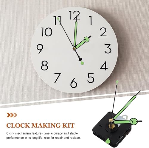 Miniatura 2 de DOITOOL 1 juego de repuesto de mecanismo de reloj, movimiento de reloj 3D con manecillas luminosas para relojes de pared de bricolaje, pantalla