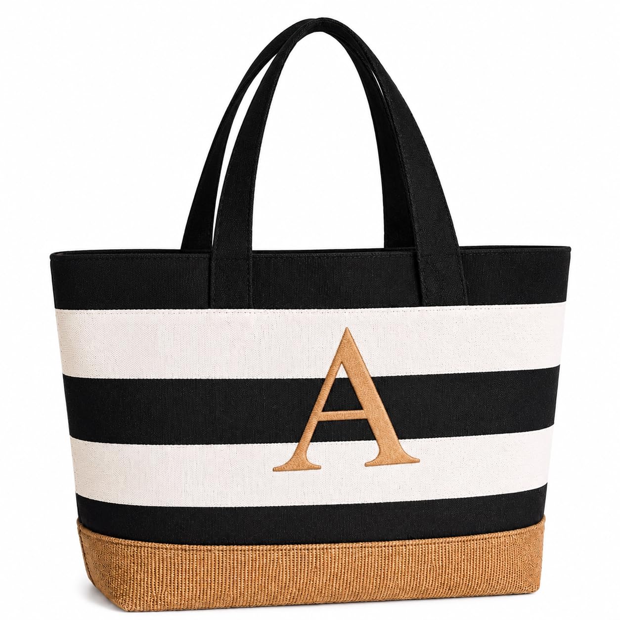 TAHAVICE Personalisierte Tasche, Strandtasche Damen mit Reißverschluss, Initiale Tote Bag Damen Groß, Personalisierte Geschenke Frauen für Freundin Brautjungfer Frau Kollegin
