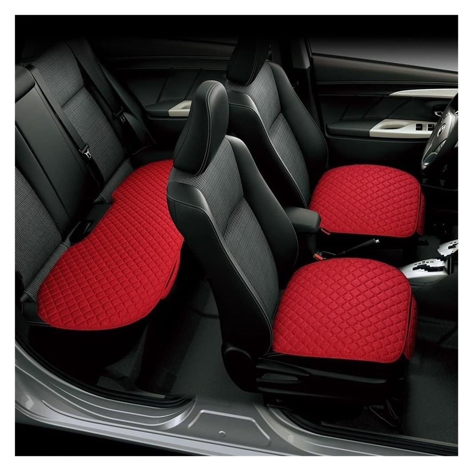 Copri-Sedile Coprisedile Universale Per Auto Protezione Dello Schienale Sedile Anteriore Posteriore Cuscino Lavabile Tappetino Per Auto Coprisedili Auto(Red-3pcs)