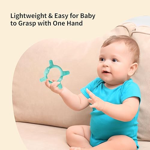 Miniatura 4 de Pigeon Mordedor de silicona para bebé, juguetes multitexturizados para aliviar la dentición, ligero y fácil de agarrar, más de 6 meses (ciervo