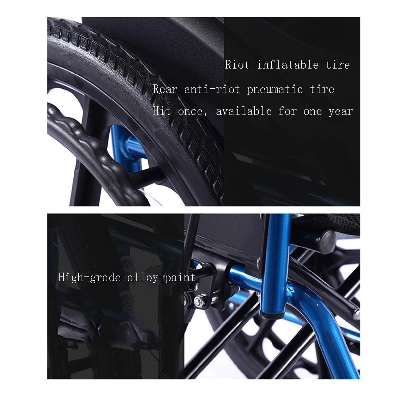 Silla de Ruedas de Transporte Silla de Ruedas Plegable Portátil Silla de Ruedas Manual Ligera para Adultos Silla de Ruedas de Viaje/a