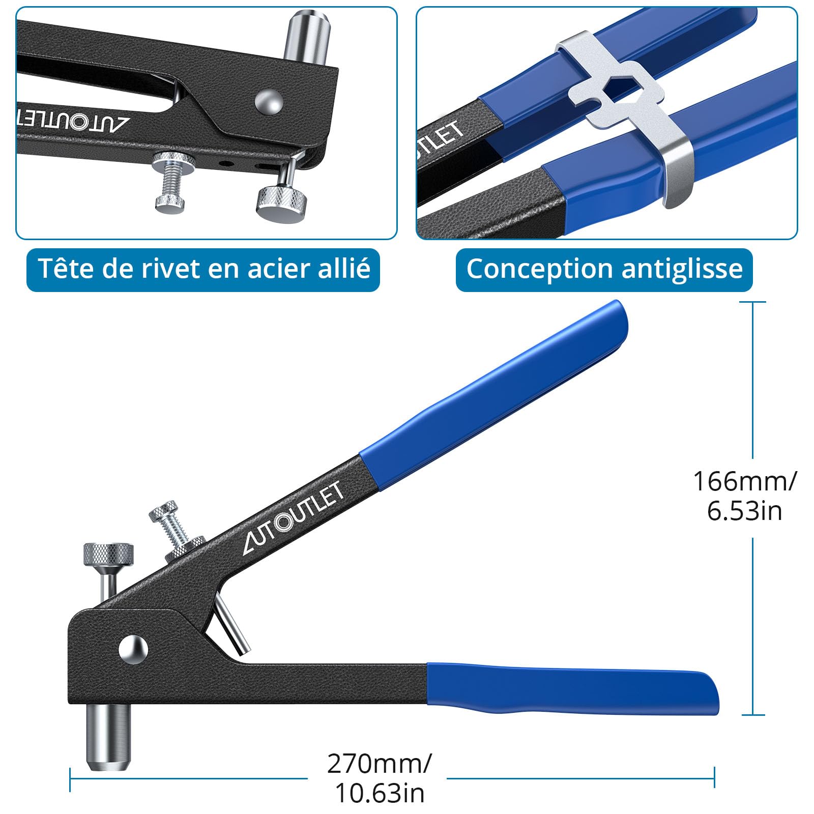 BOOMSTART Kit Pince à Ecrou Riveter 86 Pièces - M3 M4 M5 M6 M8 Avec Pince Ergonomique Et Mallette