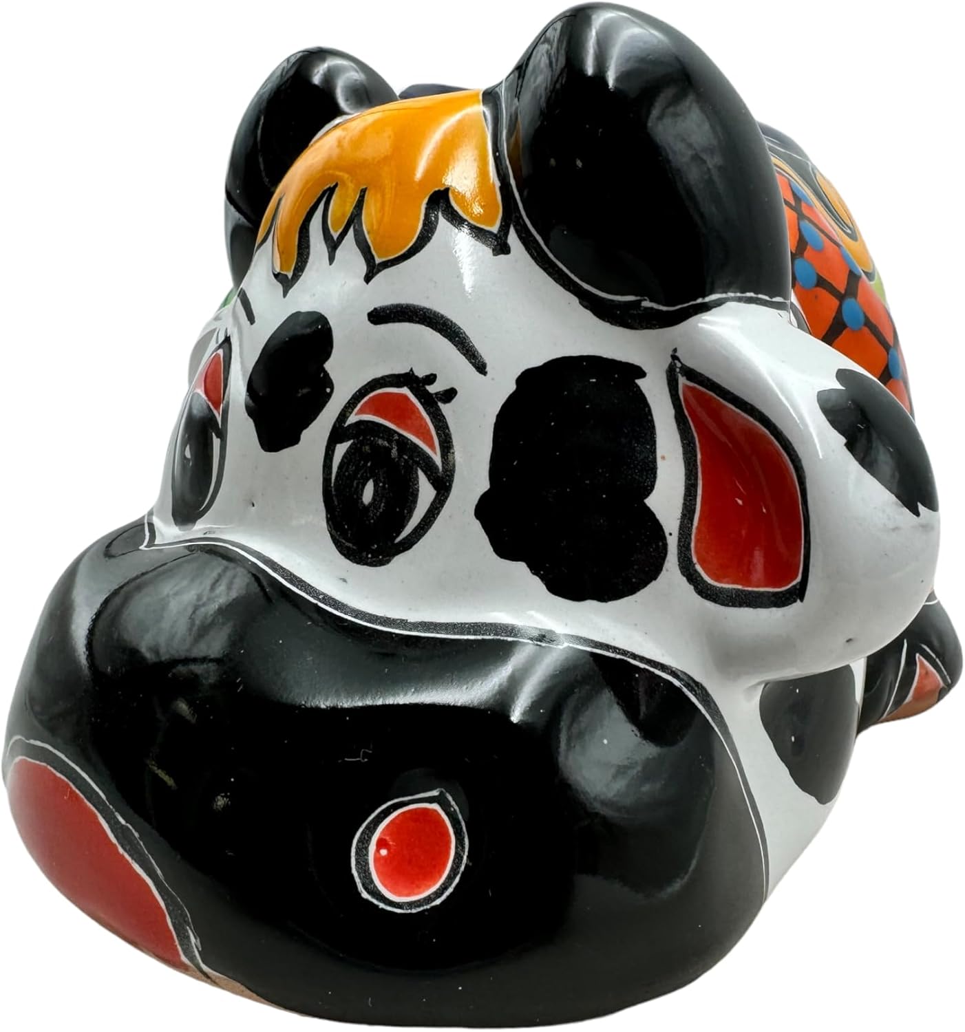 Talavera Cow Planter Vaca Animal Pot Folk Art Home Decor Indoor Outdoor Handmade Garden Hand Painted Multicolor 14"