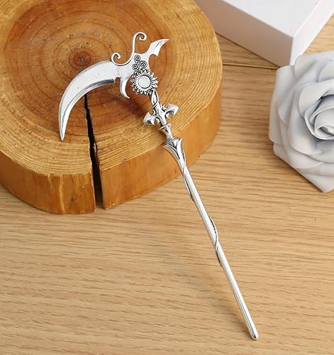 Miniatura 6 de 2 horquillas para peinar el cabello, guadaña de girasol, color negro, Wicca, bruja, diapositivas, renacentista, festival, accesorios para el cabello