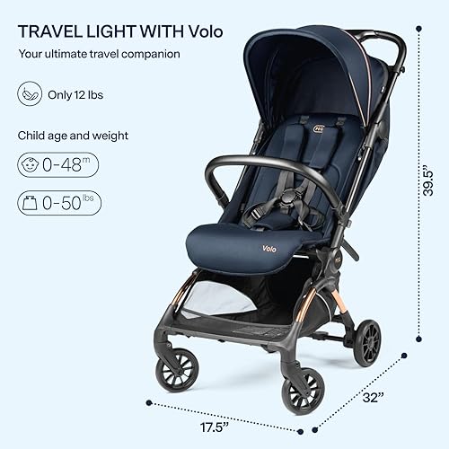 Miniatura 2 de Peg Perego Volo - Cochecito de viaje ultraligero que cumple con los requisitos de equipaje de mano, con funciones ajustables y asiento reclinable,